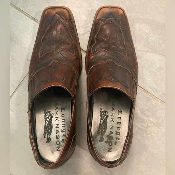 Mark Nason Lounge Brown Leather Slip on Dress Shoes U Rock Size 10.5 - Picture 3 of 4